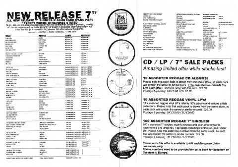 Dub Vendor New Release 7 Jan 2010