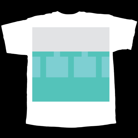 TTT block T-shirt grey 2 teal